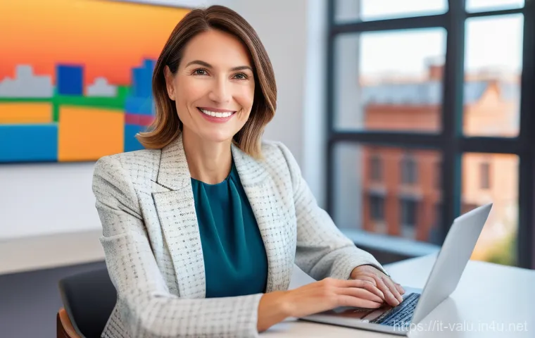감정평가사의 업무 효율화 비법 - **A Forward-Thinking Appraiser Embracing AI**
    "A confident female real estate appraiser in her l...