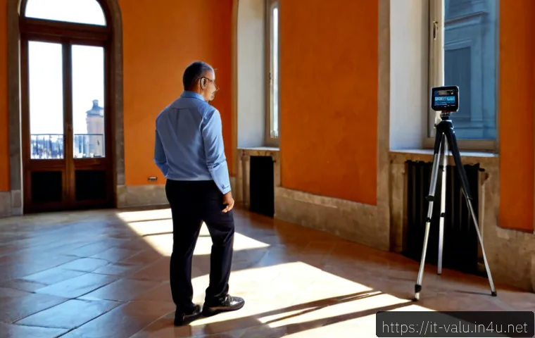 Home 17 감정평가사의 직업 전망 - Photorealistic Italian real estate appraiser in a smart business-casual outfit inspecting a sunlit h...